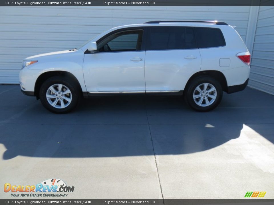 2012 Toyota Highlander Blizzard White Pearl / Ash Photo #6