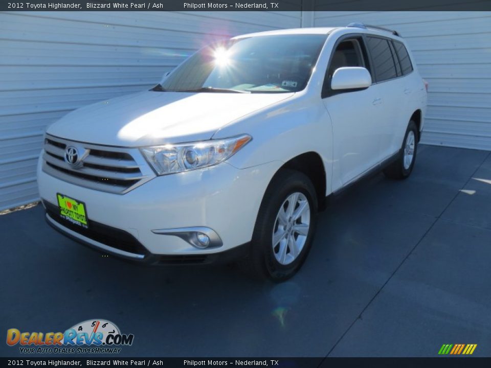 2012 Toyota Highlander Blizzard White Pearl / Ash Photo #7