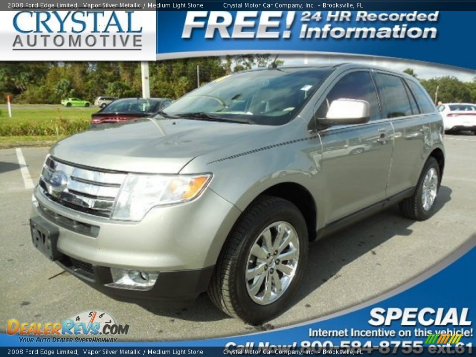 2008 Ford Edge Limited Vapor Silver Metallic / Medium Light Stone Photo #1