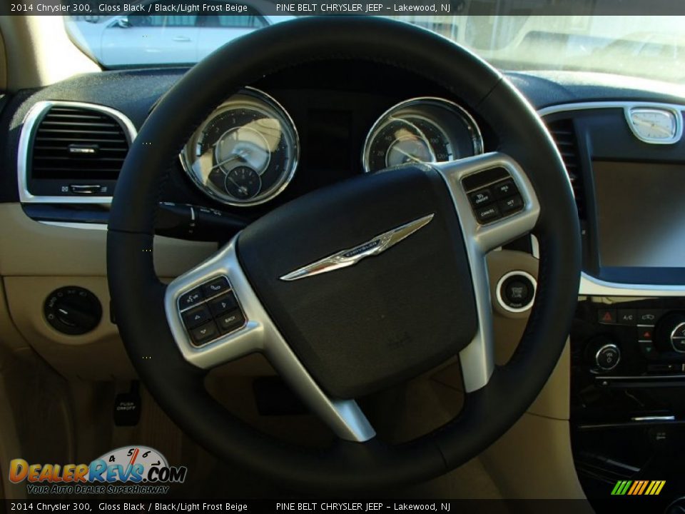 2014 Chrysler 300 Gloss Black / Black/Light Frost Beige Photo #6