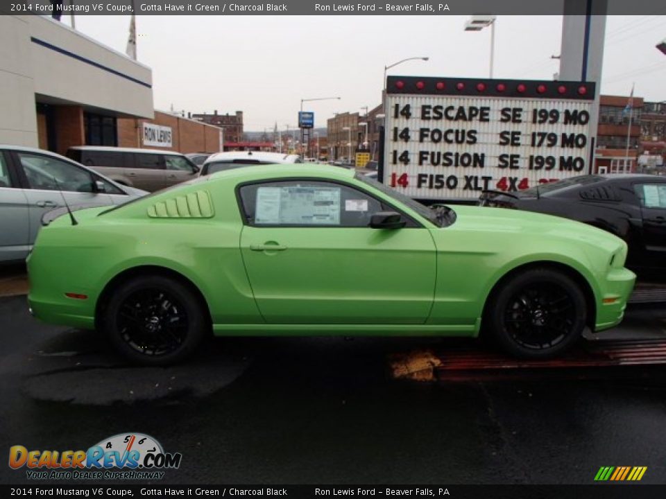 2014 Ford Mustang V6 Coupe Gotta Have it Green / Charcoal Black Photo #1