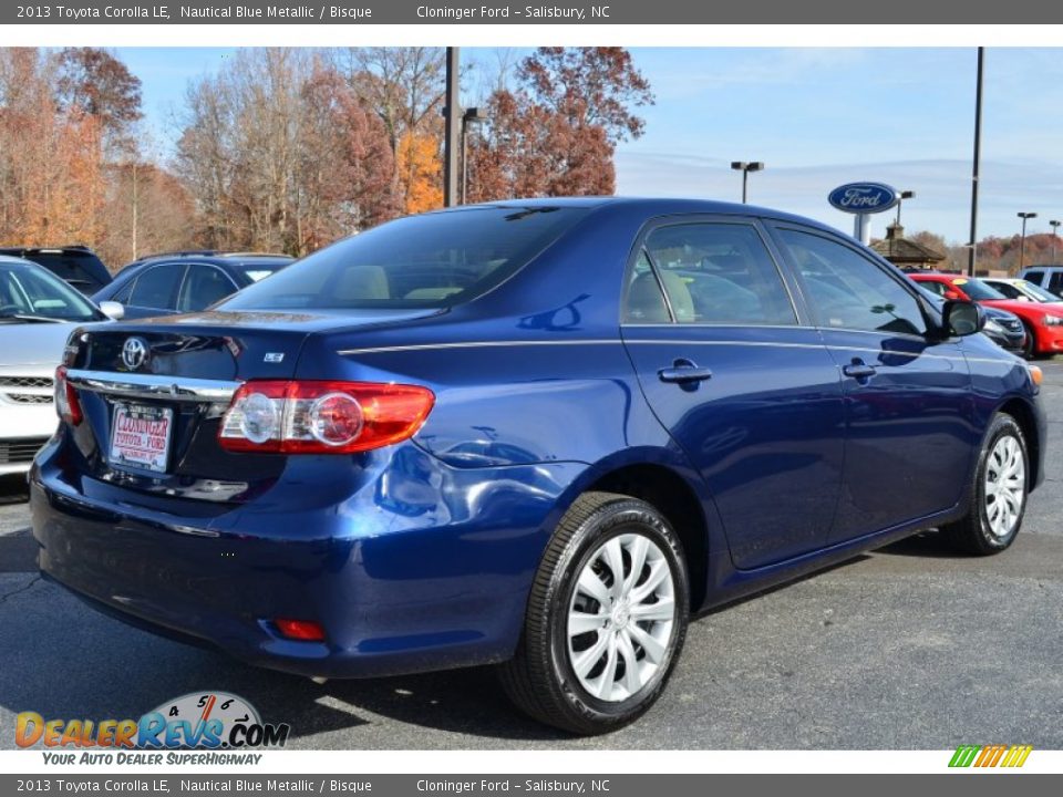 2013 Toyota Corolla LE Nautical Blue Metallic / Bisque Photo #3