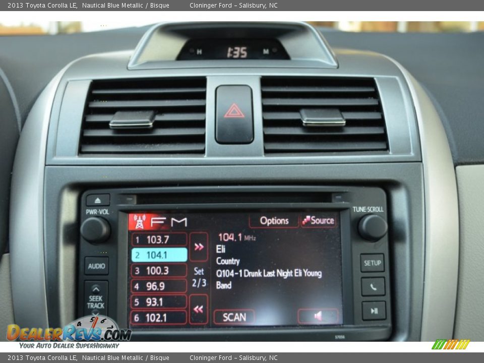 2013 Toyota Corolla LE Nautical Blue Metallic / Bisque Photo #22