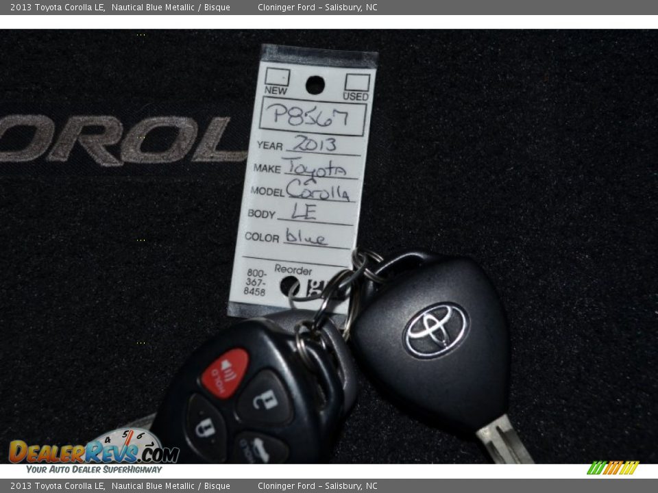 2013 Toyota Corolla LE Nautical Blue Metallic / Bisque Photo #32