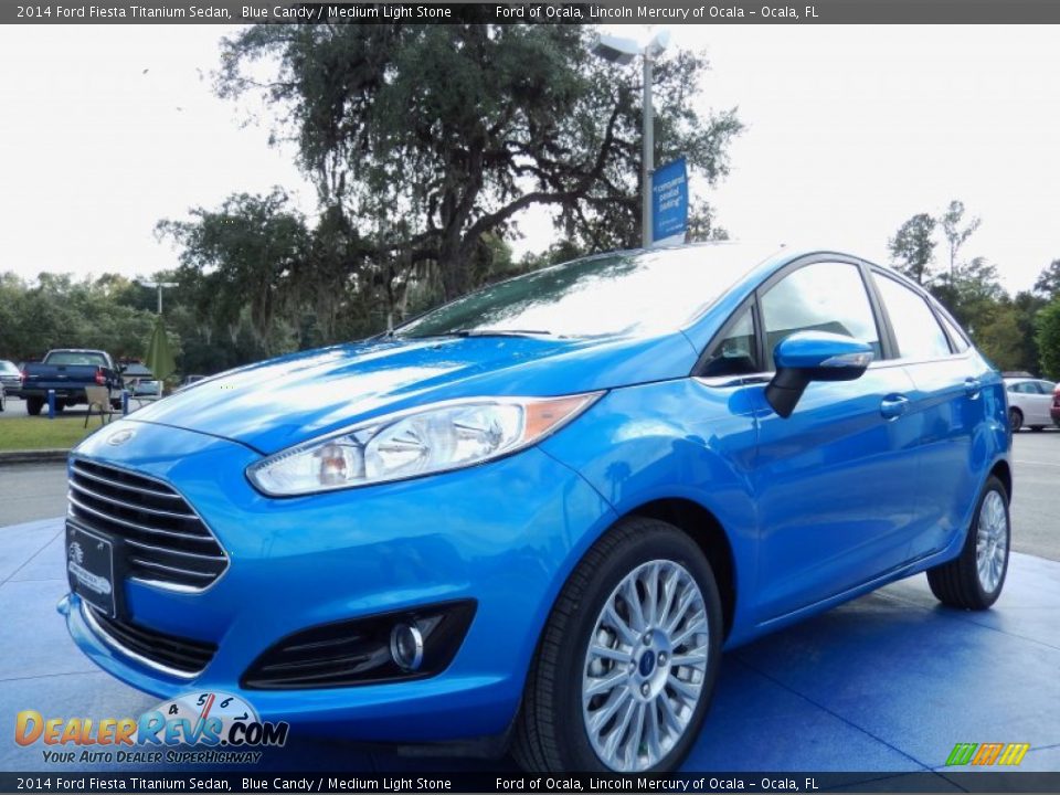 2014 Ford Fiesta Titanium Sedan Blue Candy / Medium Light Stone Photo #1