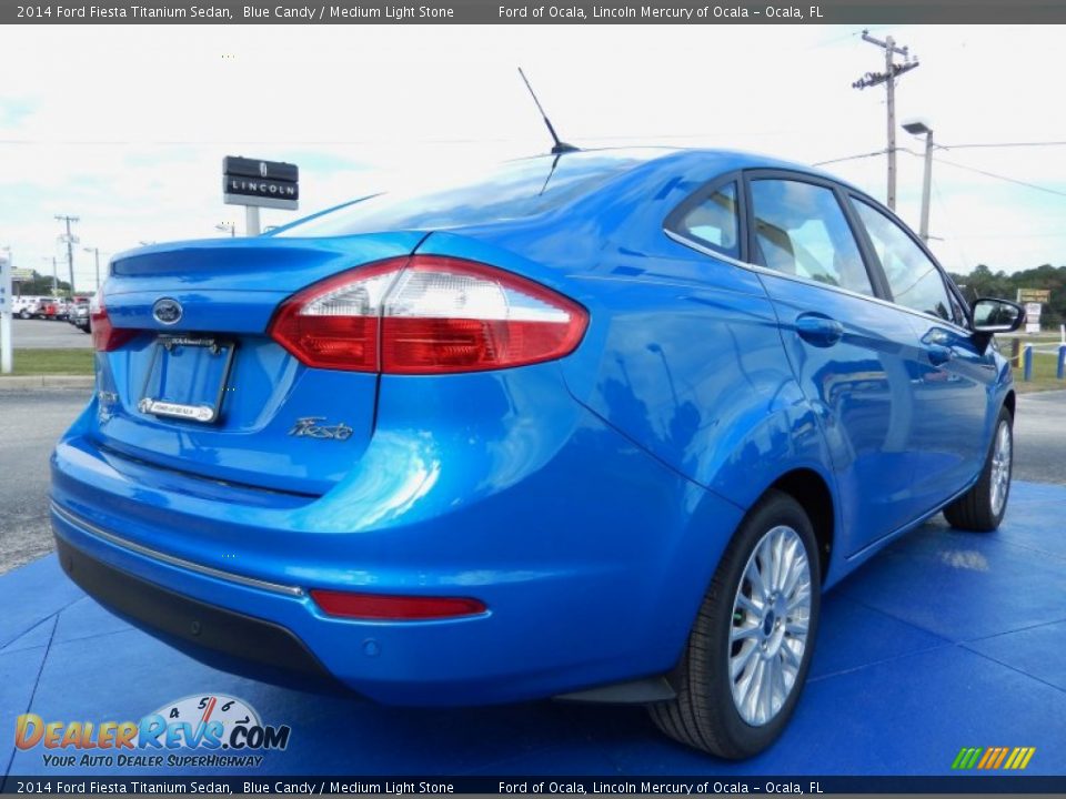 2014 Ford Fiesta Titanium Sedan Blue Candy / Medium Light Stone Photo #3