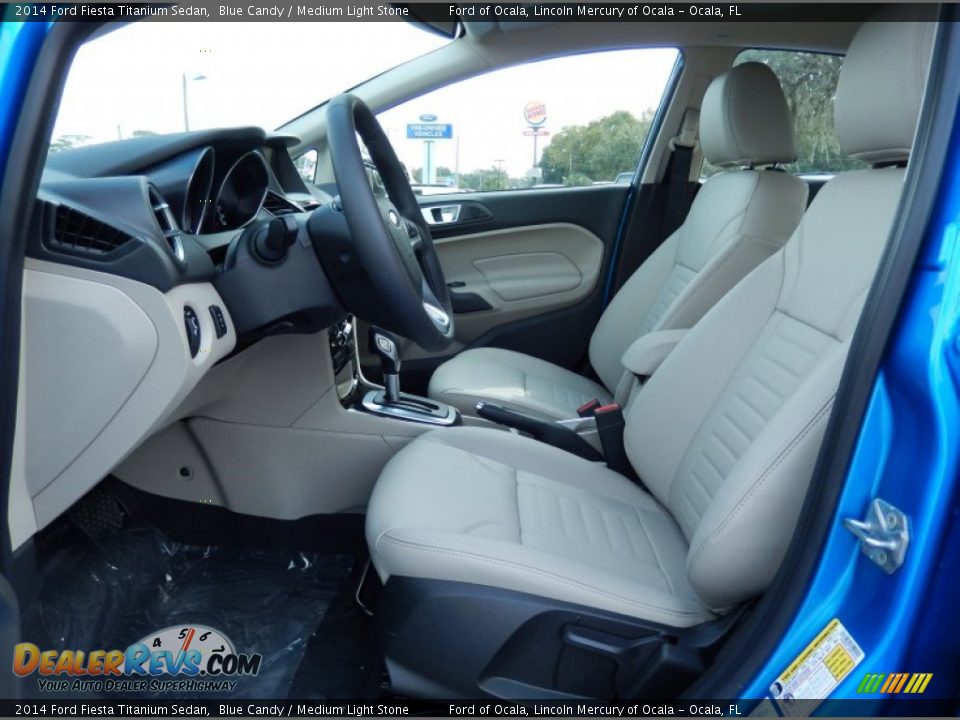 2014 Ford Fiesta Titanium Sedan Blue Candy / Medium Light Stone Photo #6
