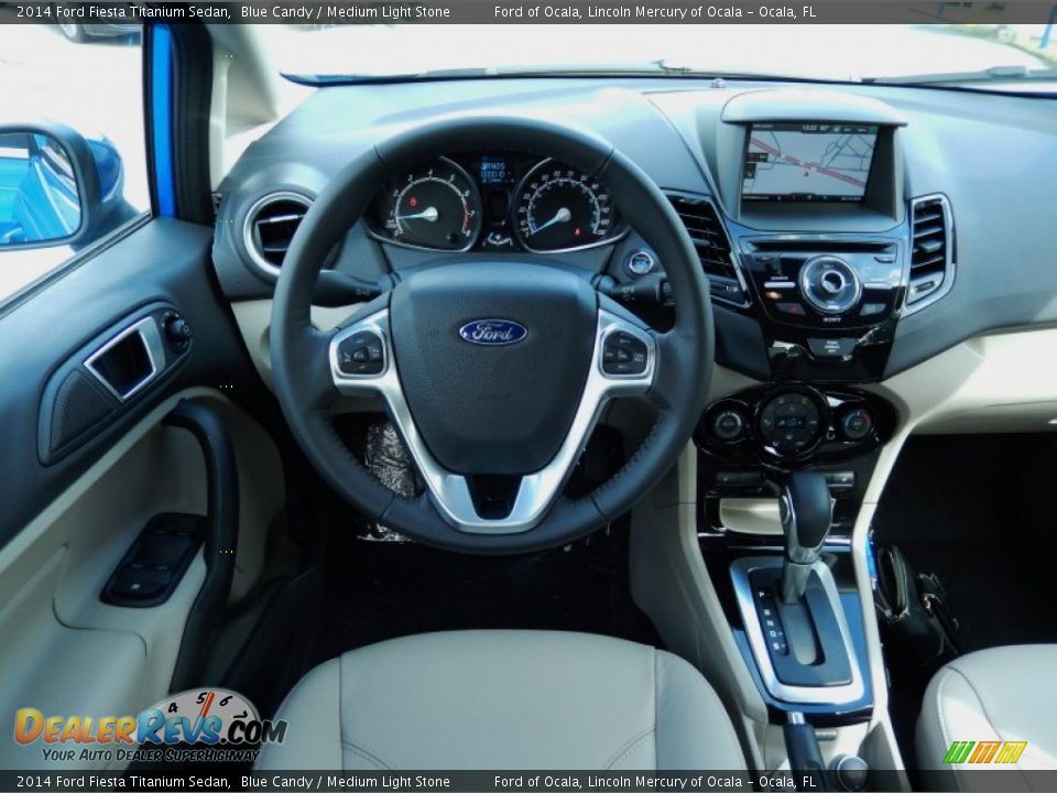 2014 Ford Fiesta Titanium Sedan Blue Candy / Medium Light Stone Photo #8