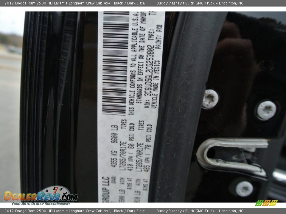 2012 Dodge Ram 2500 HD Laramie Longhorn Crew Cab 4x4 Black / Dark Slate Photo #7