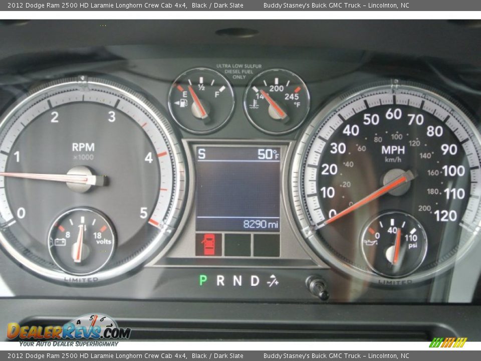 2012 Dodge Ram 2500 HD Laramie Longhorn Crew Cab 4x4 Black / Dark Slate Photo #13