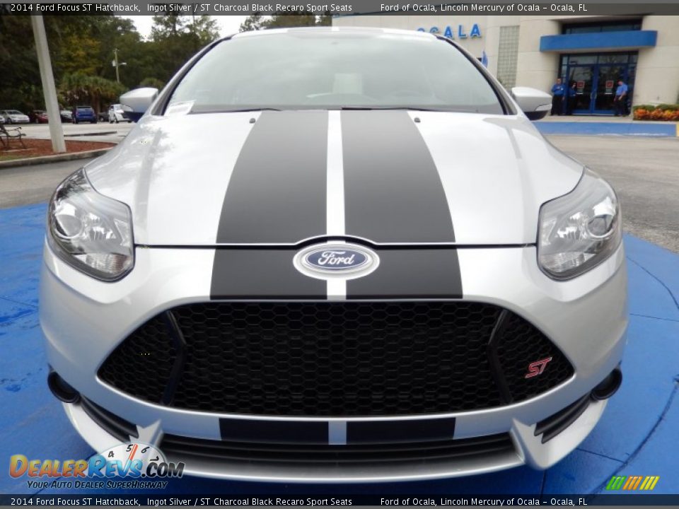 2014 Ford Focus ST Hatchback Ingot Silver / ST Charcoal Black Recaro Sport Seats Photo #4