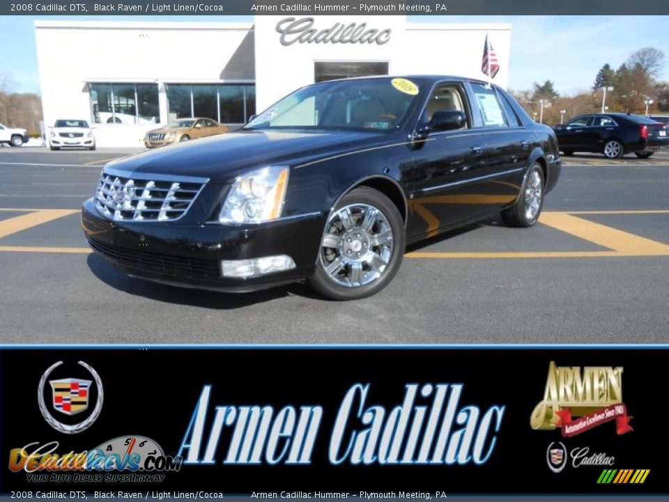 2008 Cadillac DTS Black Raven / Light Linen/Cocoa Photo #1