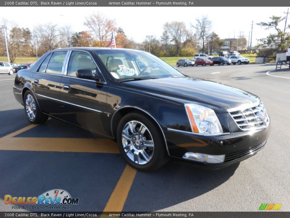 2008 Cadillac DTS Black Raven / Light Linen/Cocoa Photo #3