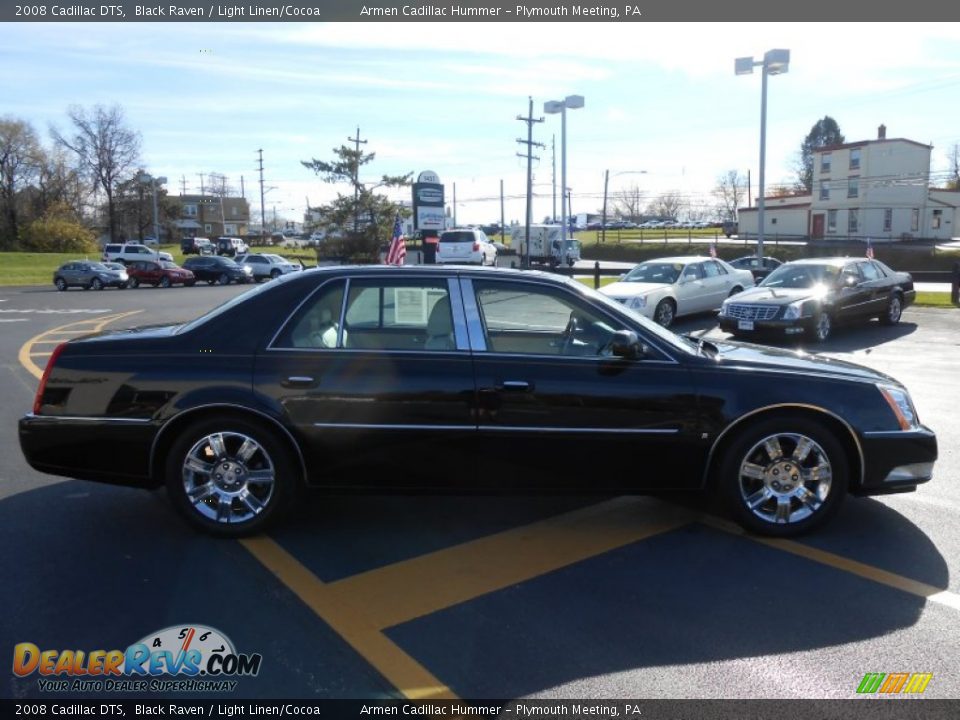 2008 Cadillac DTS Black Raven / Light Linen/Cocoa Photo #4