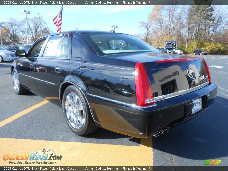 2008 Cadillac DTS Black Raven / Light Linen/Cocoa Photo #7