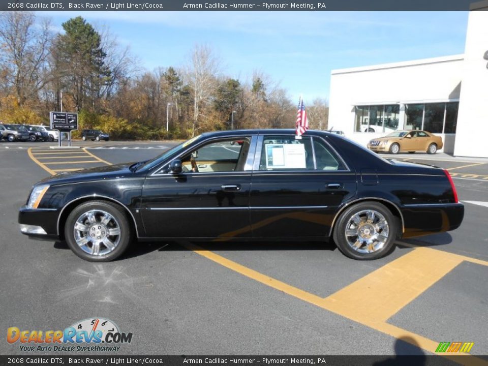 2008 Cadillac DTS Black Raven / Light Linen/Cocoa Photo #8