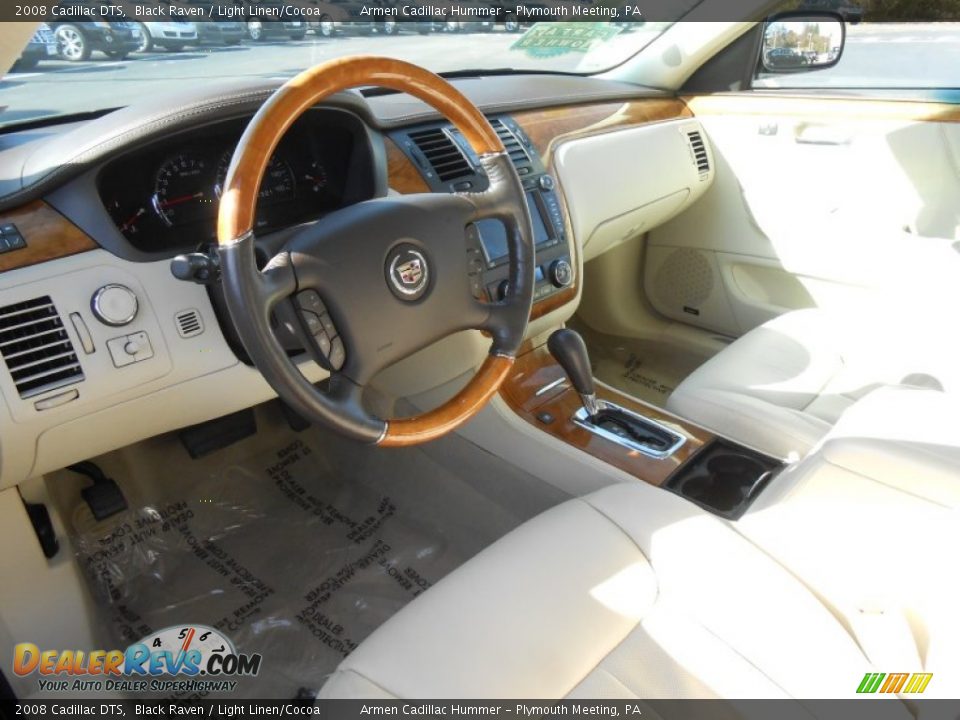 2008 Cadillac DTS Black Raven / Light Linen/Cocoa Photo #9