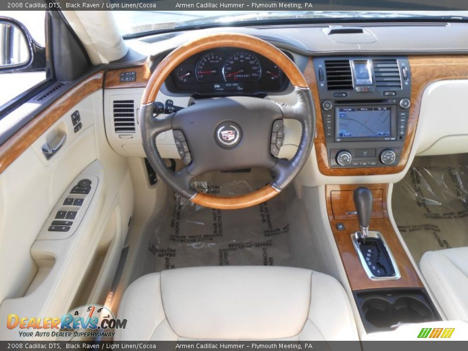 2008 Cadillac DTS Black Raven / Light Linen/Cocoa Photo #18