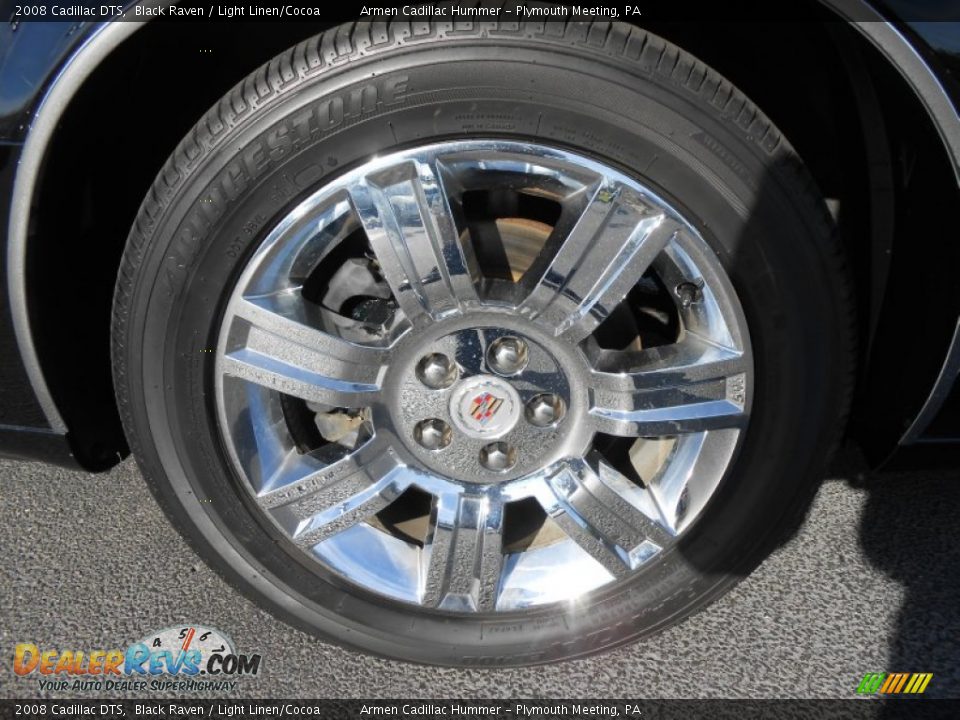 2008 Cadillac DTS Black Raven / Light Linen/Cocoa Photo #20