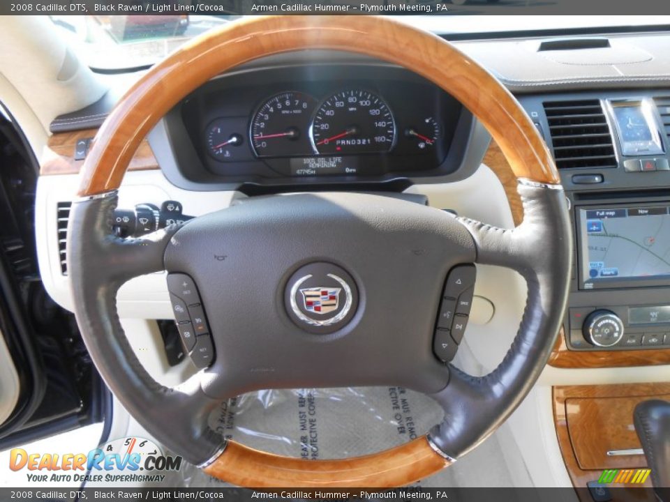 2008 Cadillac DTS Black Raven / Light Linen/Cocoa Photo #23