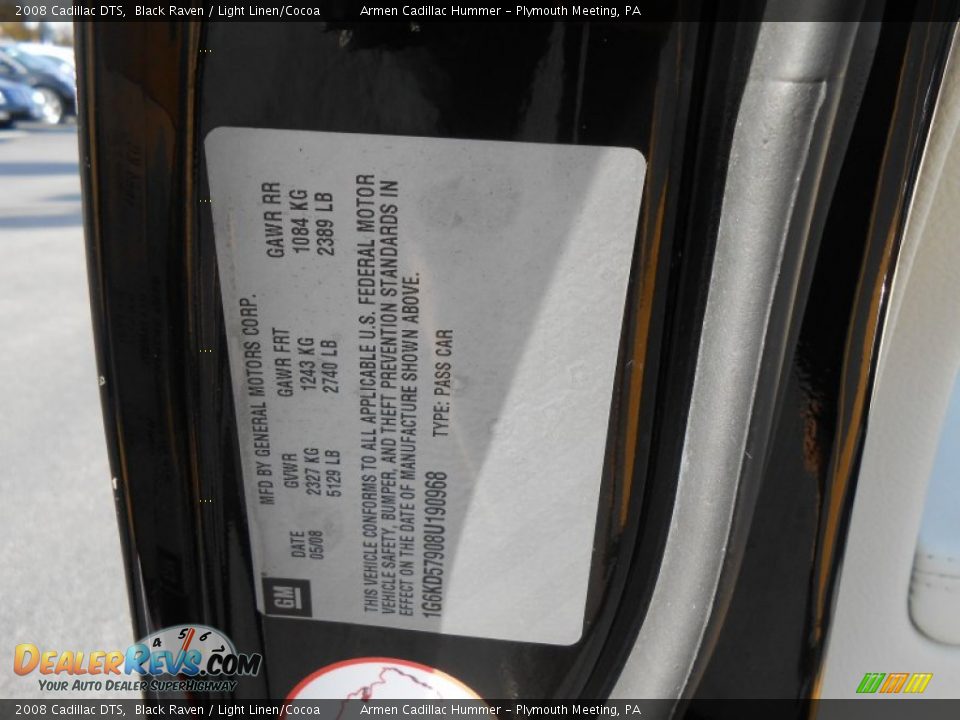 2008 Cadillac DTS Black Raven / Light Linen/Cocoa Photo #26