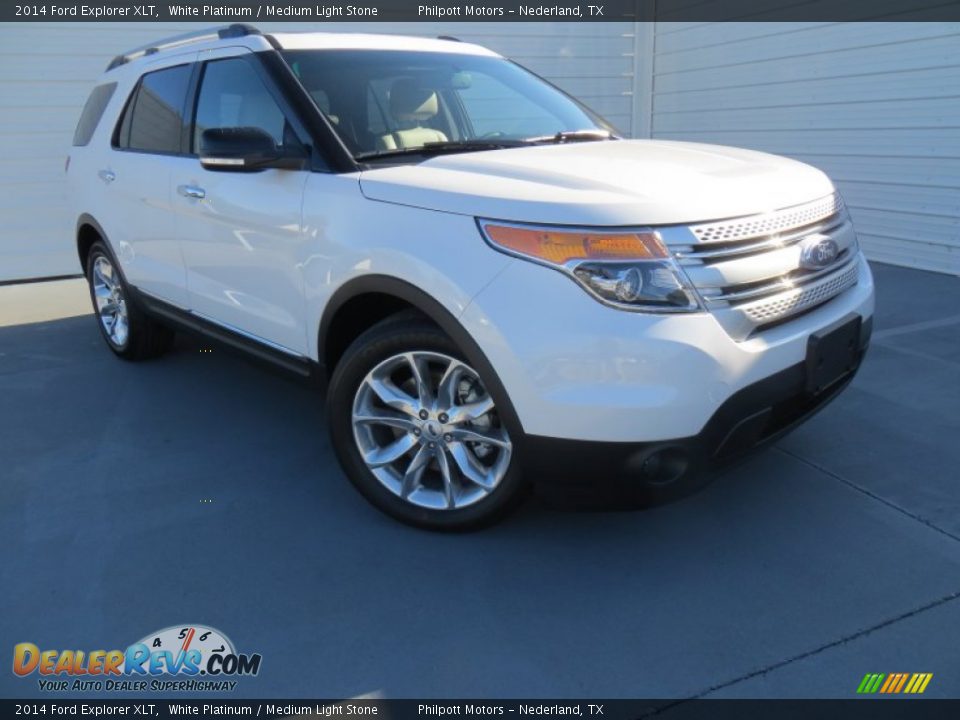 2014 Ford Explorer XLT White Platinum / Medium Light Stone Photo #1