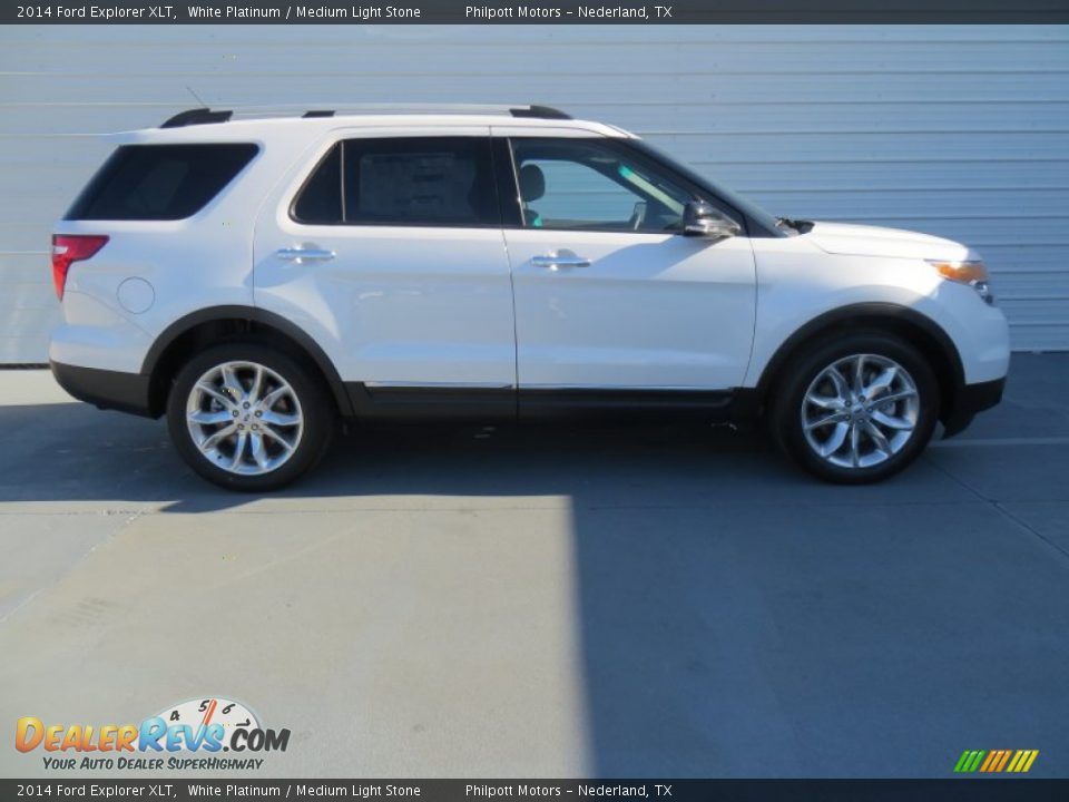 2014 Ford Explorer XLT White Platinum / Medium Light Stone Photo #3