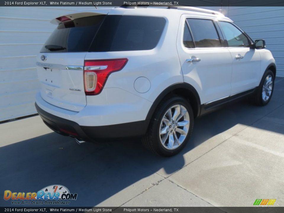 2014 Ford Explorer XLT White Platinum / Medium Light Stone Photo #4