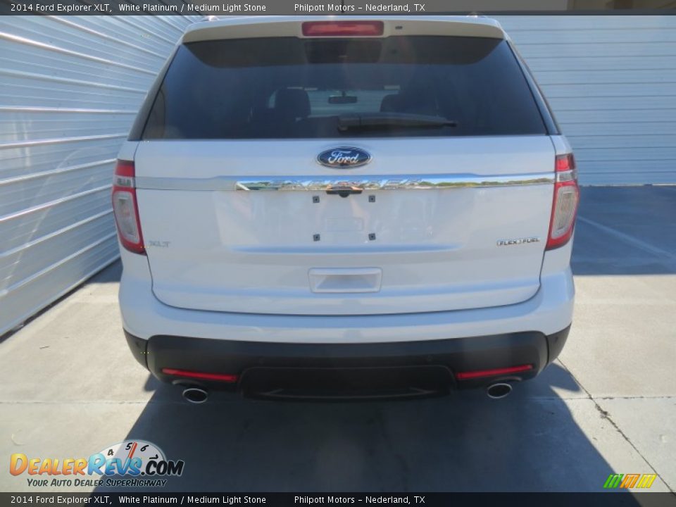 2014 Ford Explorer XLT White Platinum / Medium Light Stone Photo #5