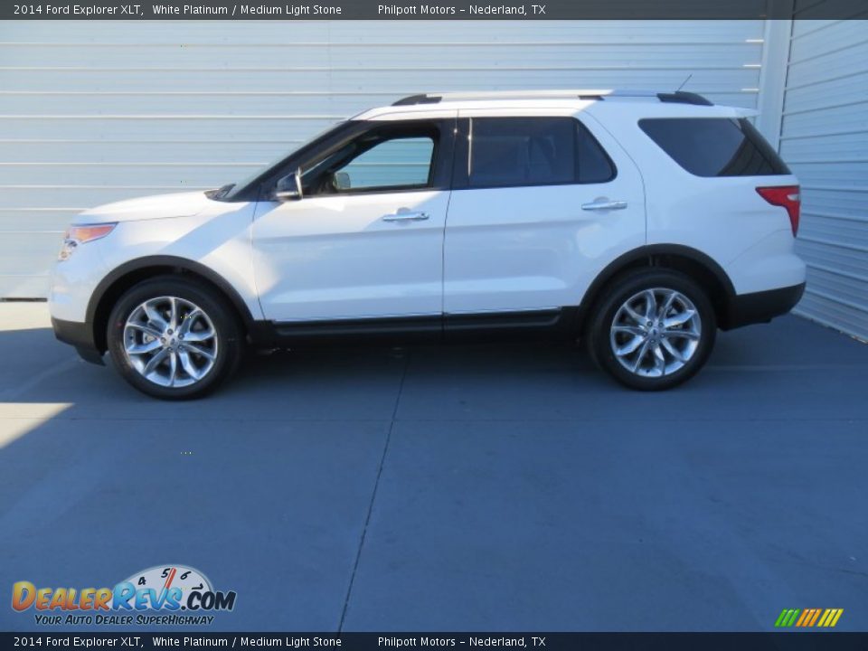 2014 Ford Explorer XLT White Platinum / Medium Light Stone Photo #6