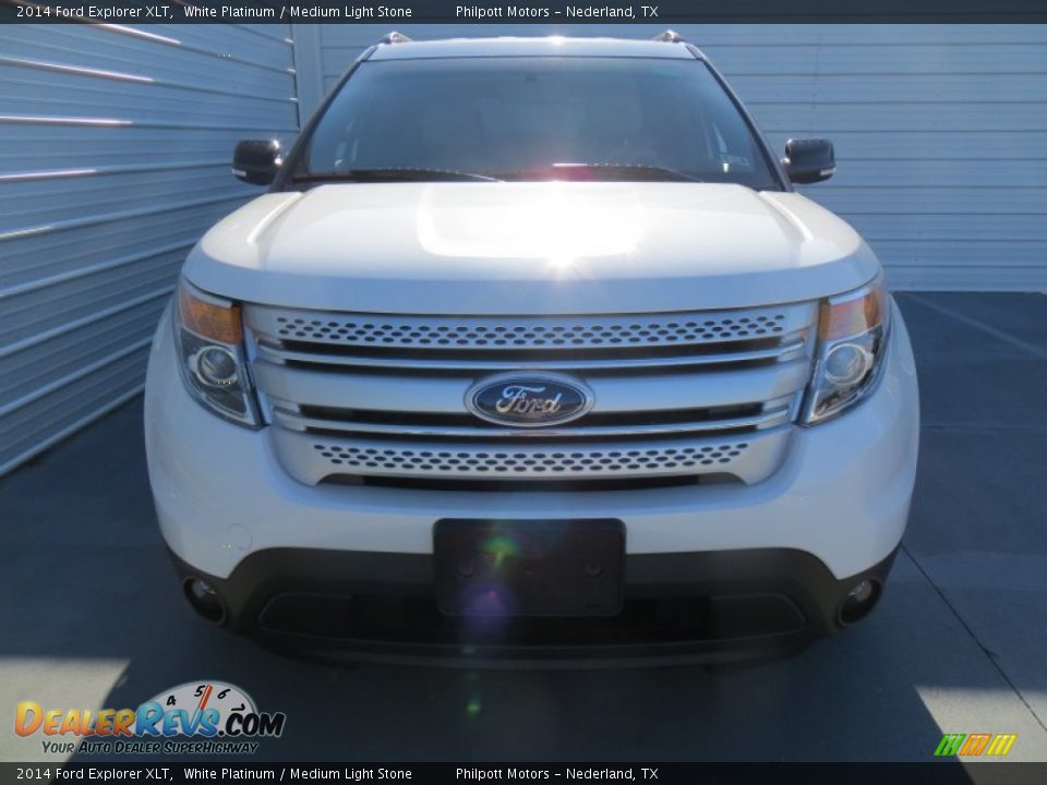 2014 Ford Explorer XLT White Platinum / Medium Light Stone Photo #8