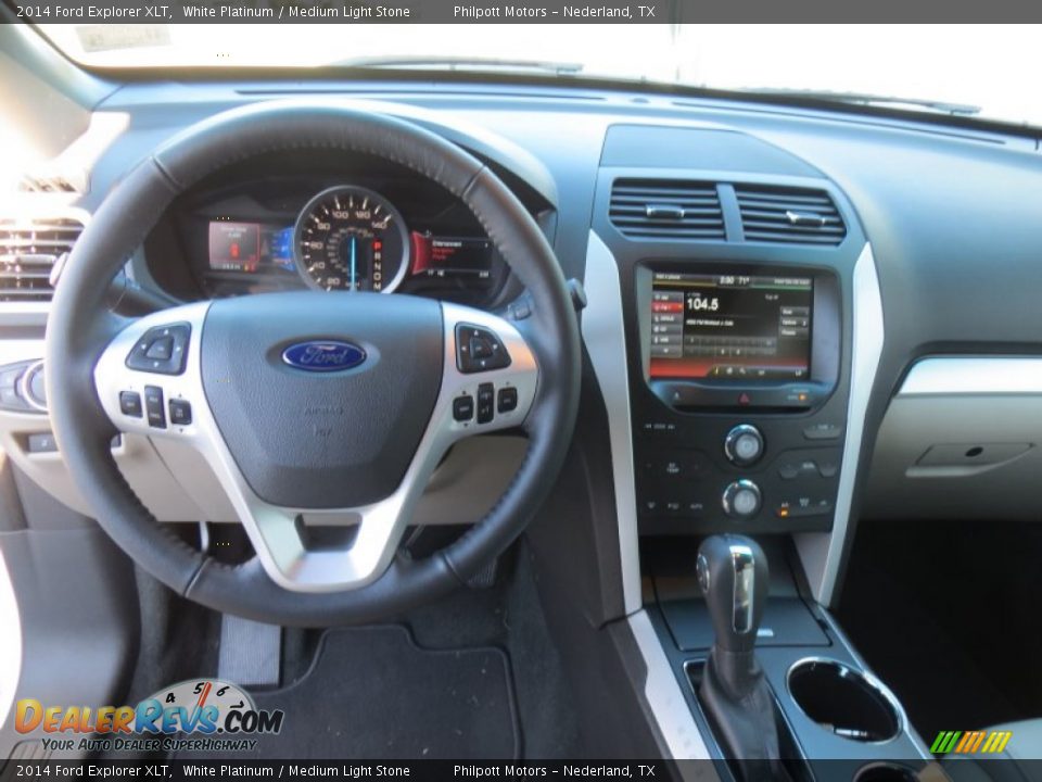 2014 Ford Explorer XLT White Platinum / Medium Light Stone Photo #34