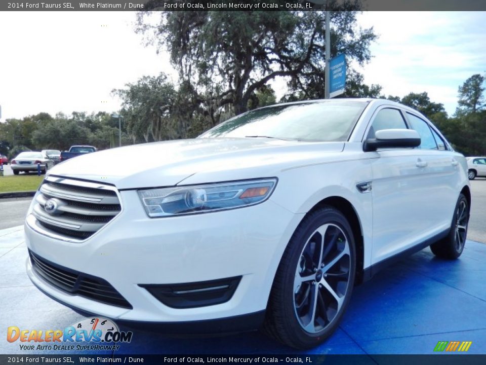 2014 Ford Taurus SEL White Platinum / Dune Photo #1