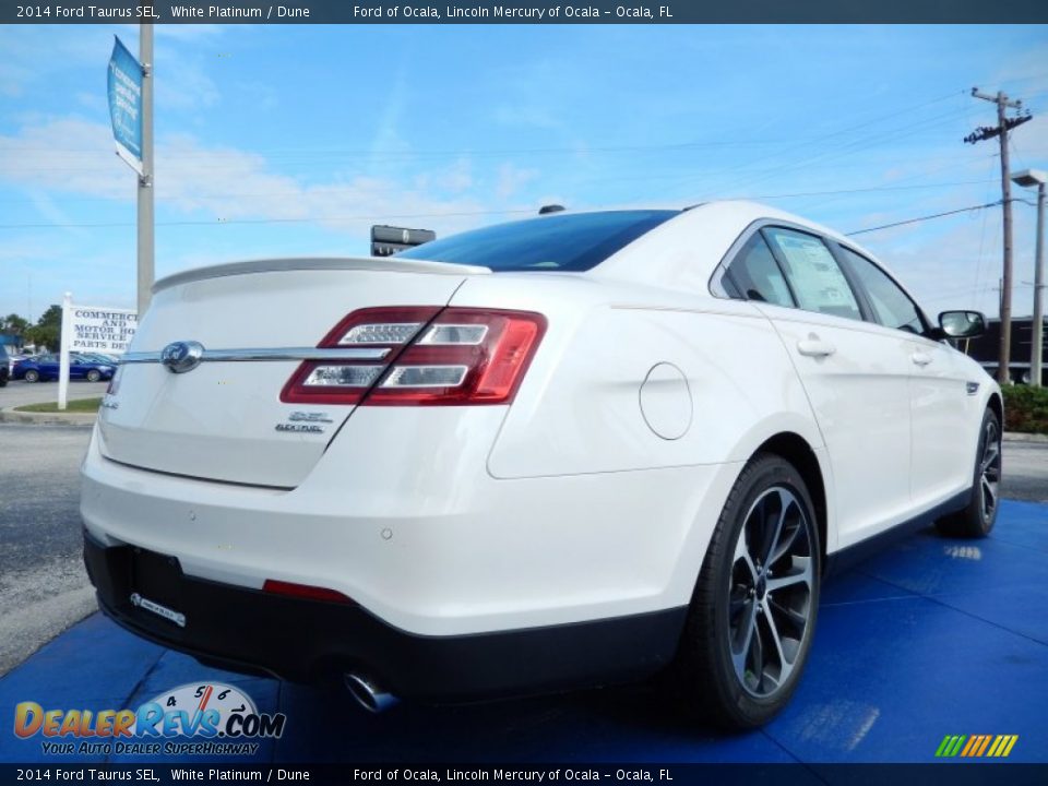 2014 Ford Taurus SEL White Platinum / Dune Photo #3