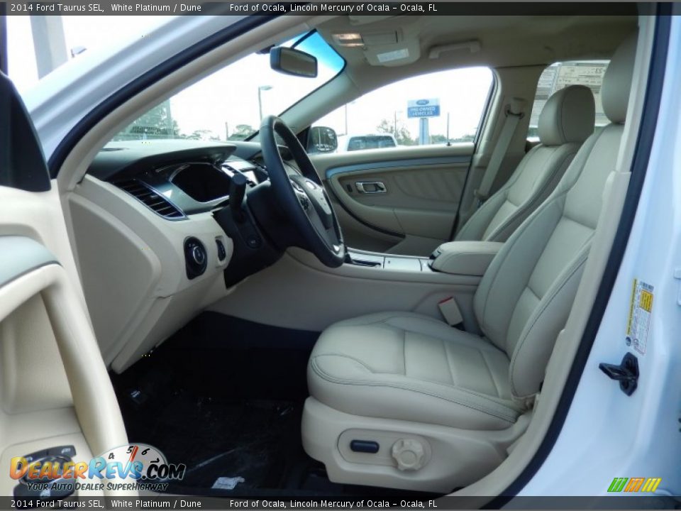 2014 Ford Taurus SEL White Platinum / Dune Photo #6