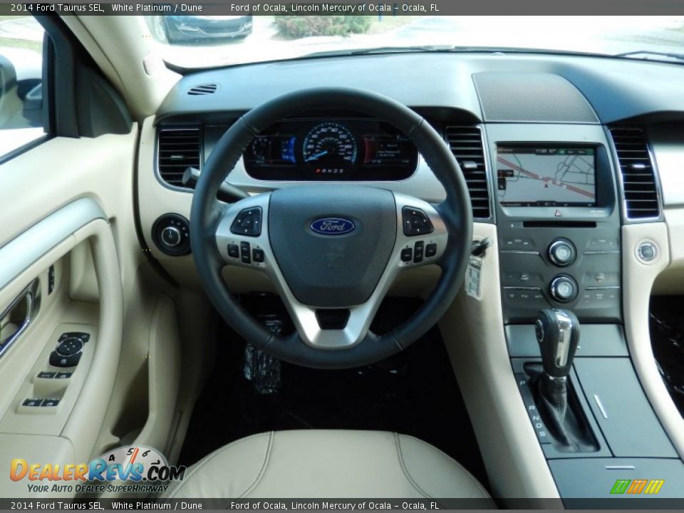 2014 Ford Taurus SEL White Platinum / Dune Photo #8