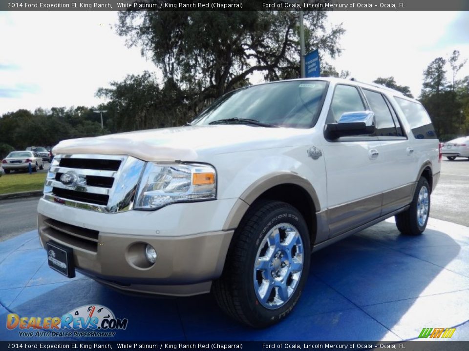 2014 Ford Expedition EL King Ranch White Platinum / King Ranch Red (Chaparral) Photo #1