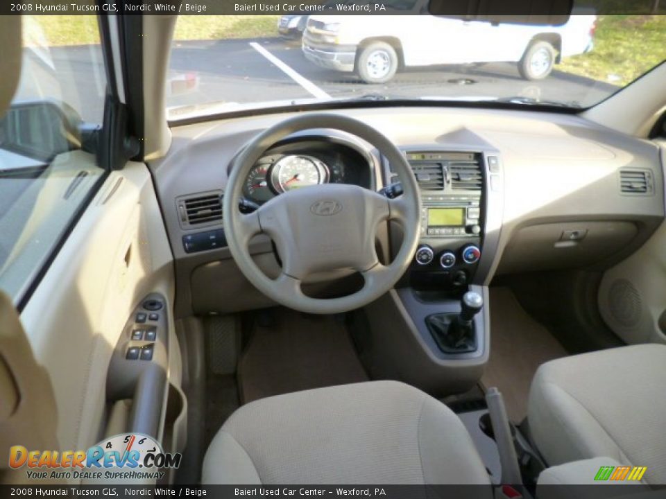 2008 Hyundai Tucson GLS Nordic White / Beige Photo #14