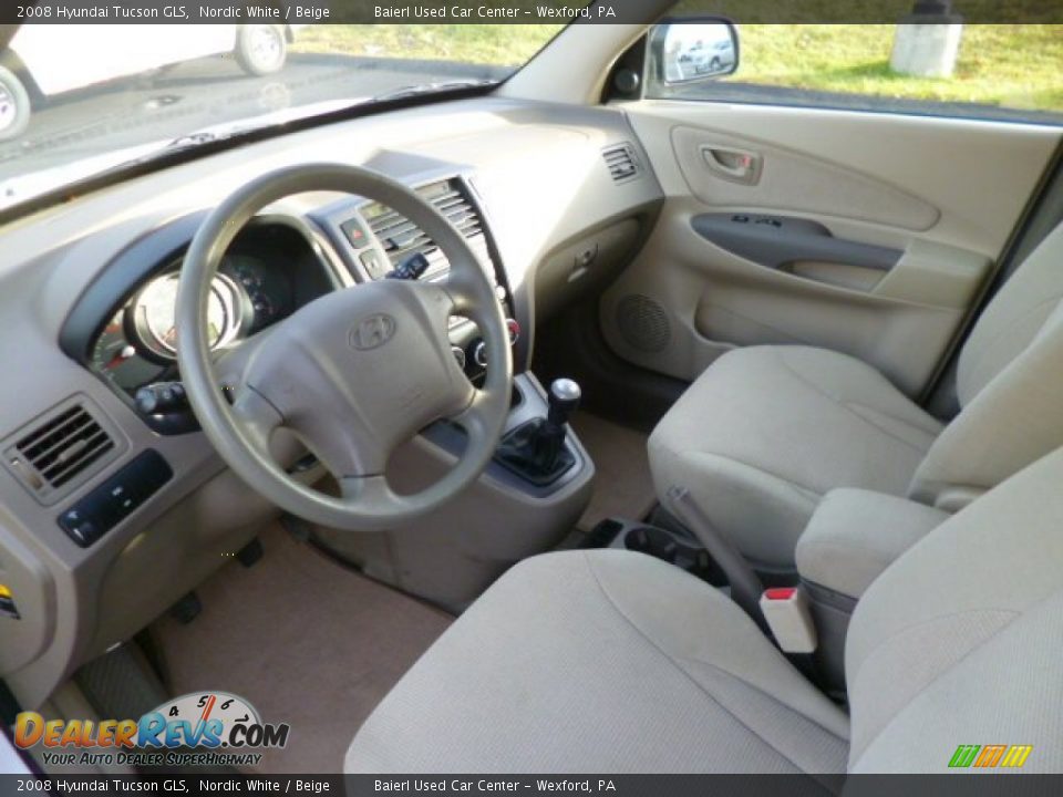2008 Hyundai Tucson GLS Nordic White / Beige Photo #16