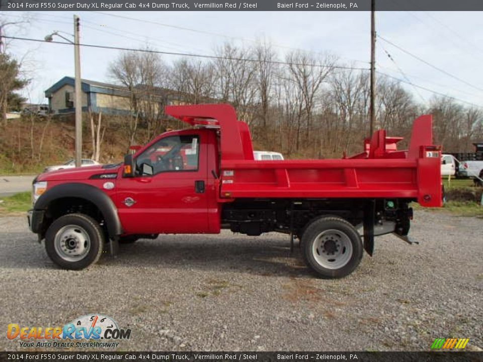 Vermillion Red 2014 Ford F550 Super Duty XL Regular Cab 4x4 Dump Truck Photo #5