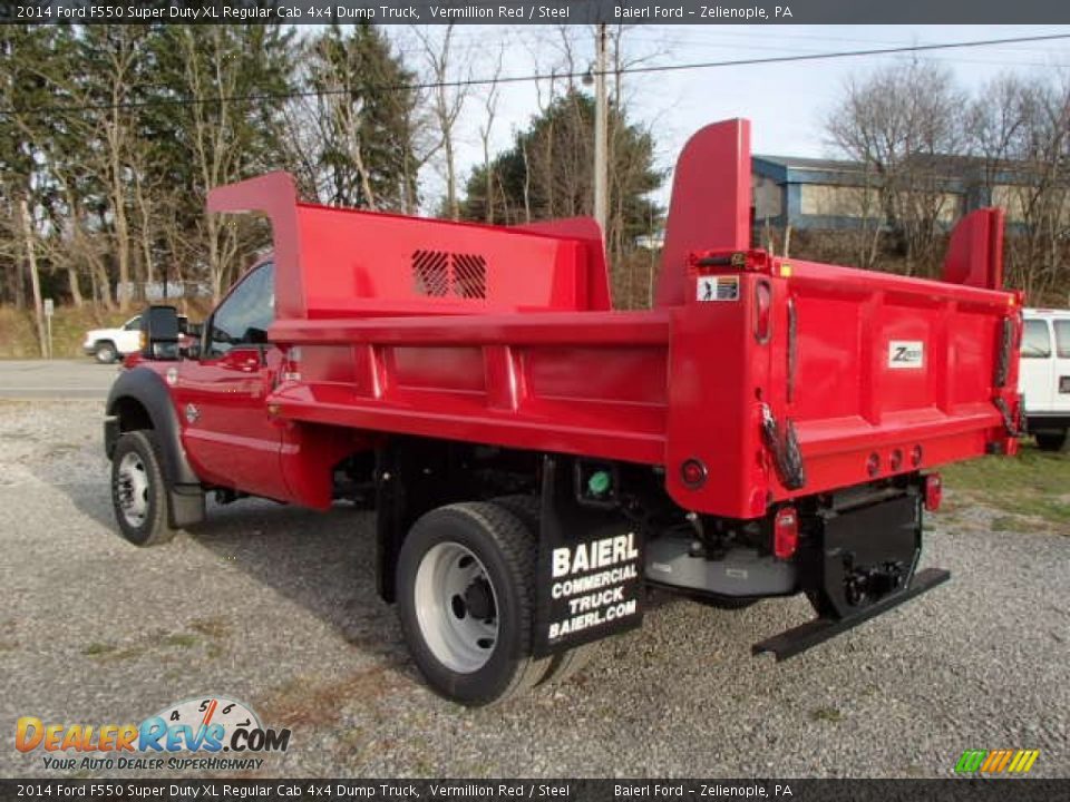 2014 Ford F550 Super Duty XL Regular Cab 4x4 Dump Truck Vermillion Red / Steel Photo #6