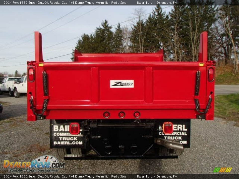 2014 Ford F550 Super Duty XL Regular Cab 4x4 Dump Truck Vermillion Red / Steel Photo #7