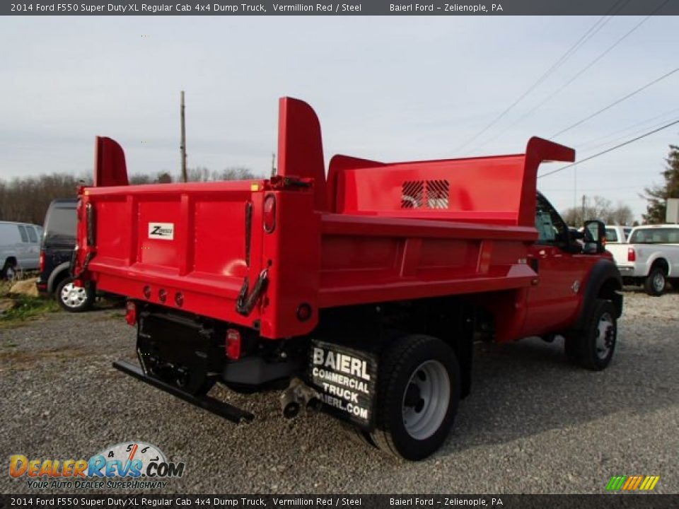 2014 Ford F550 Super Duty XL Regular Cab 4x4 Dump Truck Vermillion Red / Steel Photo #8
