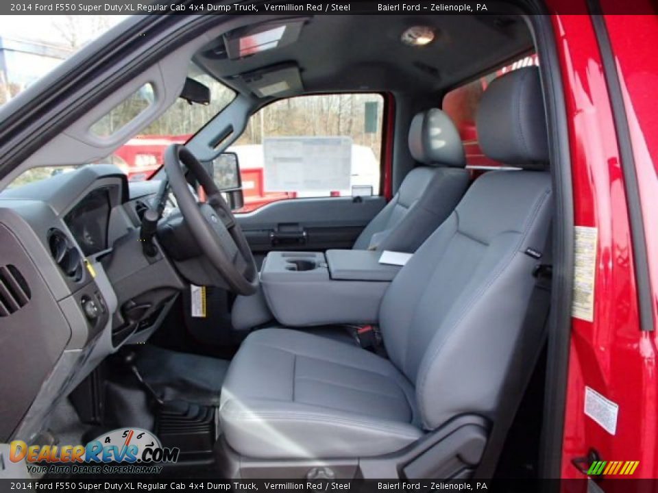 2014 Ford F550 Super Duty XL Regular Cab 4x4 Dump Truck Vermillion Red / Steel Photo #10