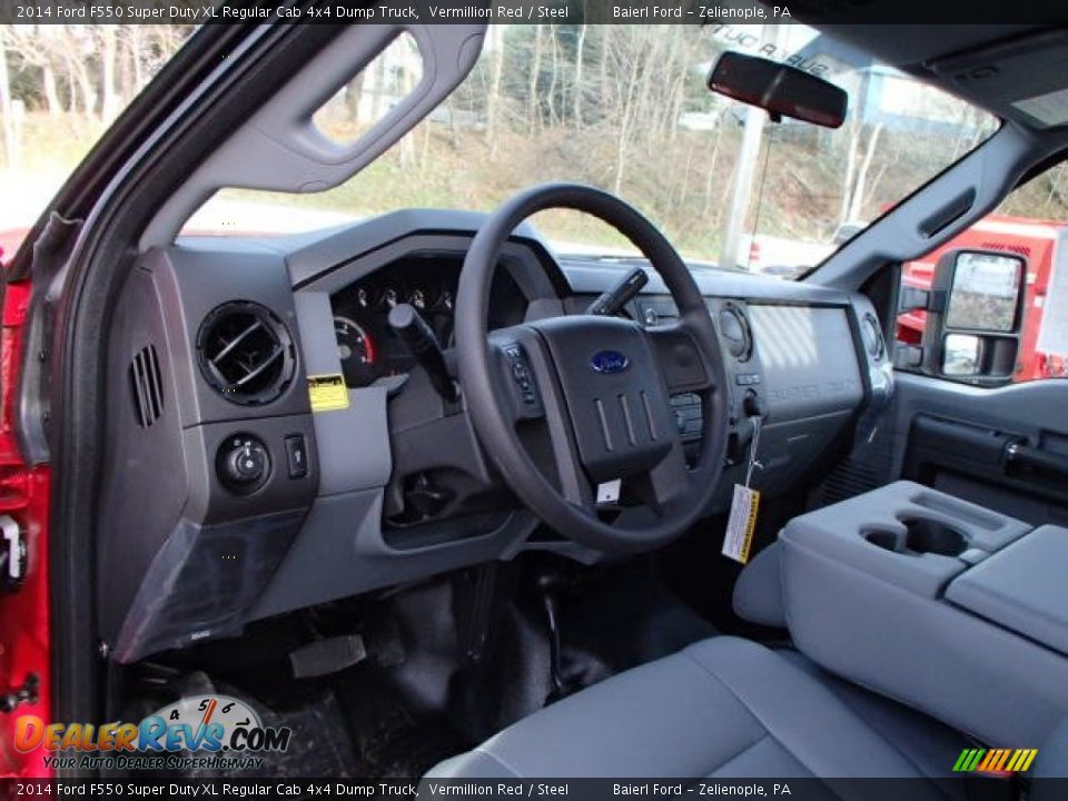 2014 Ford F550 Super Duty XL Regular Cab 4x4 Dump Truck Vermillion Red / Steel Photo #11