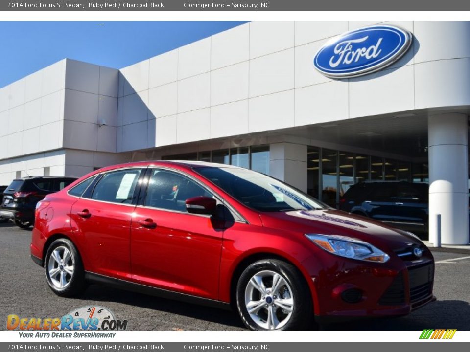 2014 Ford Focus SE Sedan Ruby Red / Charcoal Black Photo #1