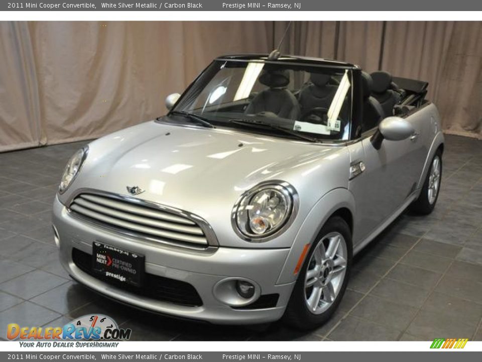 2011 Mini Cooper Convertible White Silver Metallic / Carbon Black Photo #1