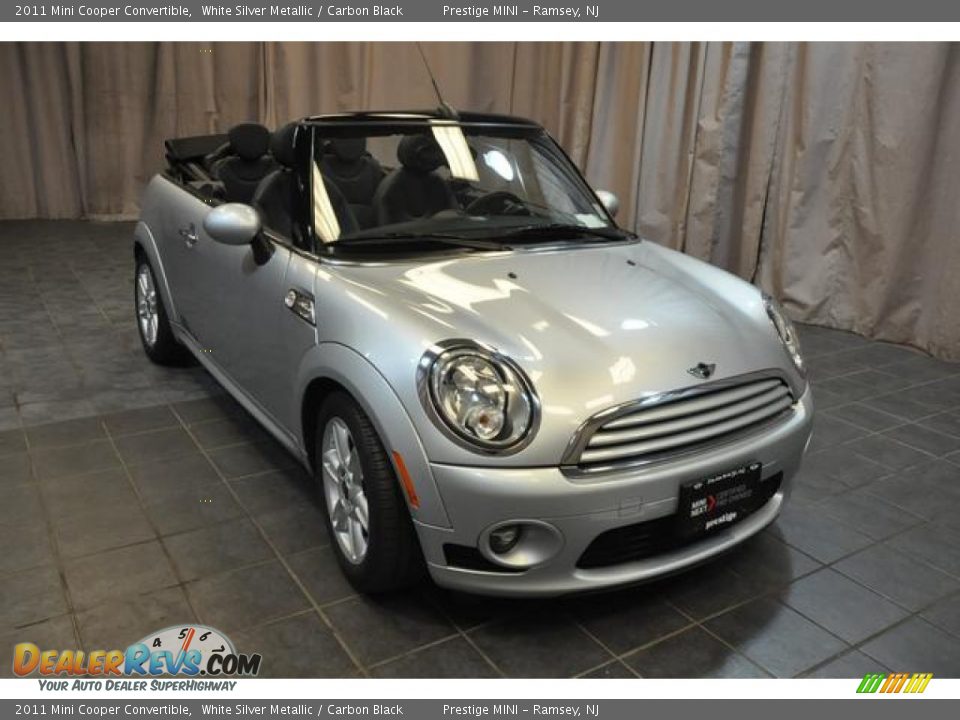 2011 Mini Cooper Convertible White Silver Metallic / Carbon Black Photo #4