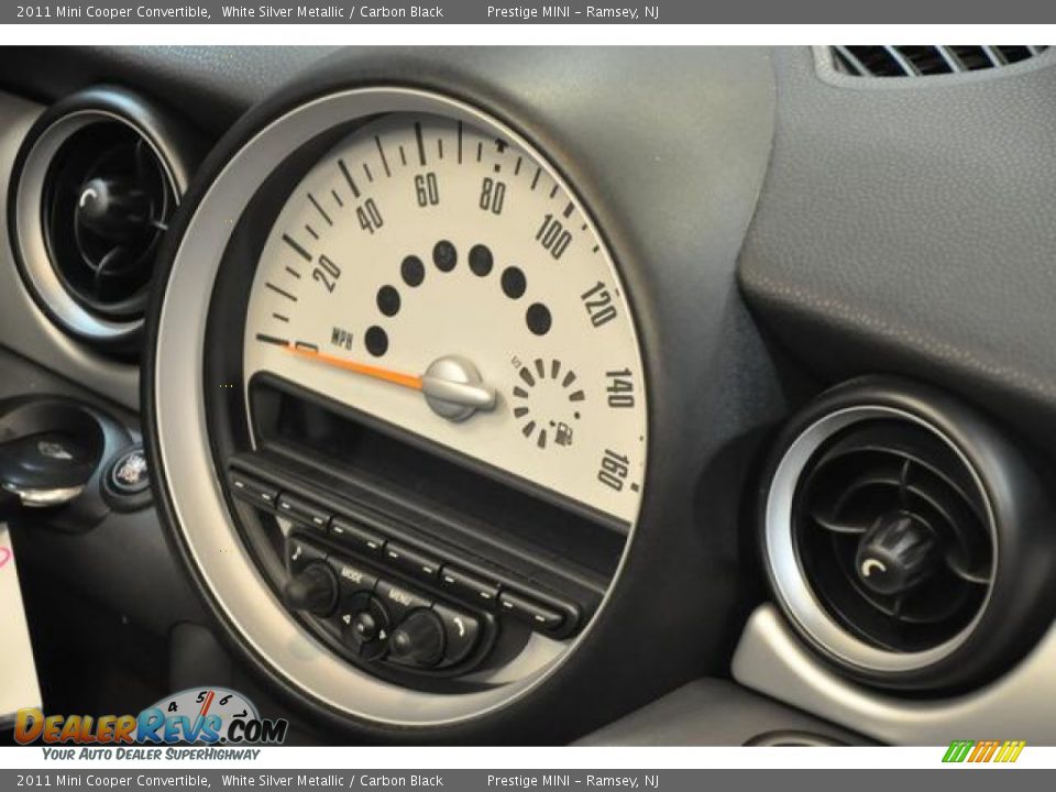 2011 Mini Cooper Convertible White Silver Metallic / Carbon Black Photo #9