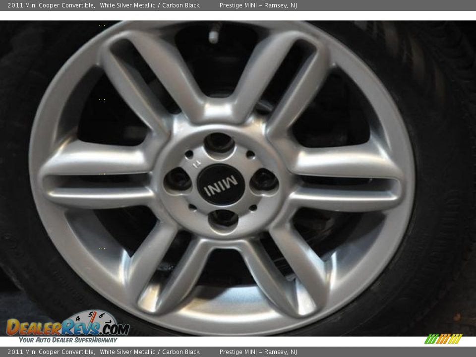 2011 Mini Cooper Convertible White Silver Metallic / Carbon Black Photo #12
